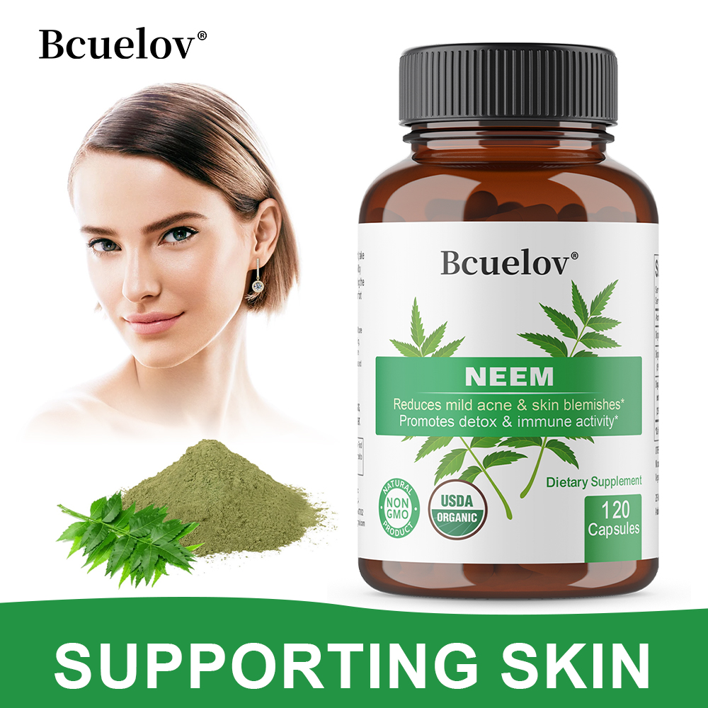 Herbal Wellness Supplement - كبسولات أوراق النيم العضوية، مكمل عشبي